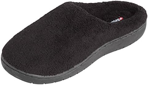 BEYOND GIRLS Girls Terry Clog House Slippers In Fun Solid Colors , (Black)2-3