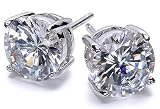 4105JOUwPIL. SL160  Sterling Silver Jewelry: Sterling Silver 925 Brilliant Round 6mm Clear CZ Stud Earrings