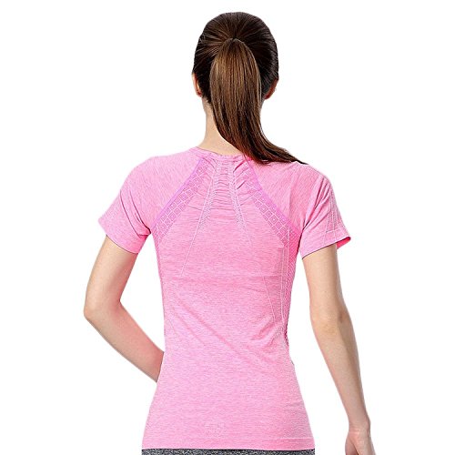 Winkeyes Women Athletic T-shirts Short Sleeve Tight Gym Yog