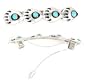 Navajo Handcrafted Sterling Silver Turquoise Barrette. Choice of Bear Paw or Traditional Dsign (Bear Paw Barrette with Turquoise)