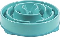 Outward Hound Fun Feeder Dog Bowl Slow Feeder Stop Bloat for Dogs, Large, Blue
