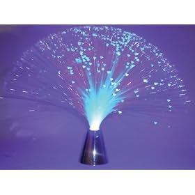 Creative Motion 11183-1 Battery-Operated Blue LED Fiber Lamp with Chrom Base