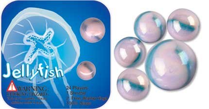 Childrens Toyshop  Toys : Mega Marbles - Jellyfish Marbles Net (1 Shooter Marble, 24 Player Marbles & 2 Display Rings)