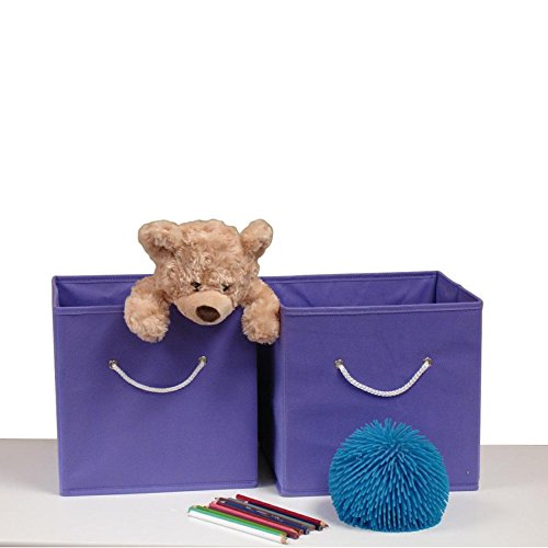 RiverRidge Kids RiverRidge Kids 2 Piece Folding Storage Bin Set, Purple, Fabric