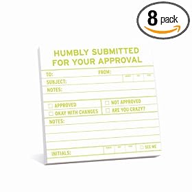 Knock Knock Sticky Notes: Humbly Submitted (Pack of 8)
