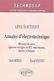 Annales d'�lectrotechnique. BTS maintenance