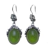 Certified Genuine Caribbean Amber and Sterling Silver Antique Nice Oval Earrings