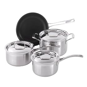 Le Creuset 3-Ply Stainless Steel 4 Piece Cookware Set