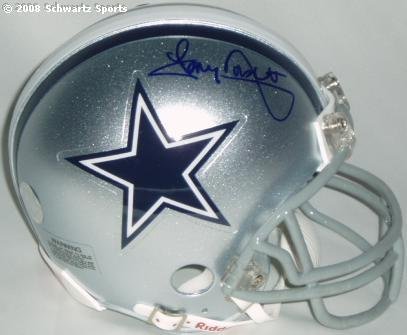 Tony Dorsett Hand Signed Dallas Cowboys Riddell Mini Helmet w/ Photo of Signing
