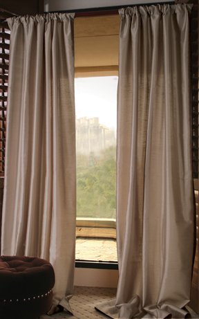 Rodeo Home Caprice - 54x96 Sand Luxury Contemporary Drapes / Curtain