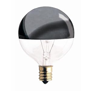 Bulbrite 40G16HM Half Chrome 40W Globe Shape Bulb by 