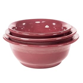 Homer Laughlin China Co. 837 102 Fiesta Cinnabar Mixing Bowl Set 3-pc. by Fiesta