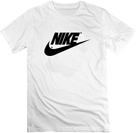 Round-collarclothing Men Nike Logo Printed T-shirt (medium,white)
