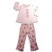 Mis Tee V-Us - Girls Long Sleeve Monkey Pant Set, Pink (Size 2T)