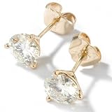 14K Gold 6.5MM Martini Moissanite Stud Earrings