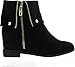 Dbdk Mercury-1 Women's Strappy Foldable Side Zipper Hidden Wedge Ankle Booties