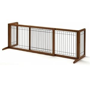 Richell Wood Freestanding Pet Gate, Large, Autumn Matte Finish