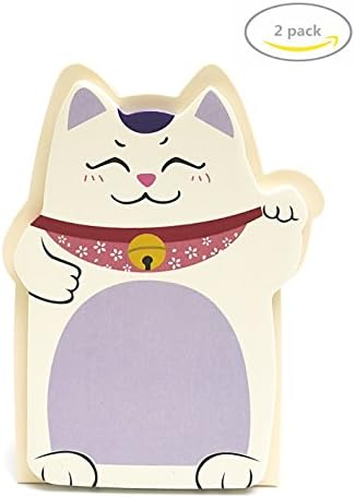 Super Sticky Notes,4in x 2.4in , Cartoon Cat Shape, Assorted Colors, 2 Pads/Pack, 39 Sheets/Pad (purple)