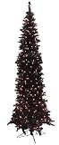 7.5' Pre-Lit Black Ashley Spruce Artificial Pencil Christmas Tree - Clear Lights