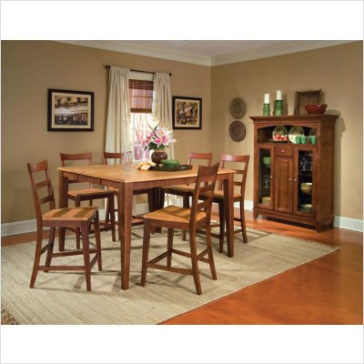 Bundle-37 Bristol Point Butterfly Gathering Dining Room Set In Honey And Chestnut (9 Pieces) Picture