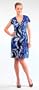 Womens Elegant Short Sleeve V-Neck Wrap Dress
