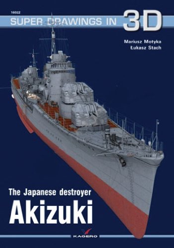 the japanese destroyer akizuki super drawings in 3d