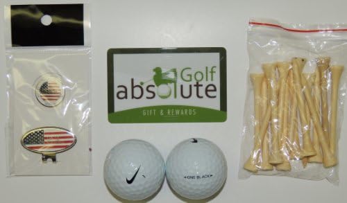 36 Nike One Black Recycled Golf Balls Grade A & Free Golf Tee's & Magnetic American Flag Golf Ball Marker/Hat Clip ($6.99 Retail Value)