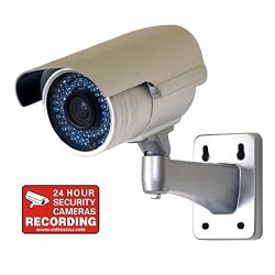 VideoSecu Outdoor Day Night Vision Infrared Zoom Security Camera Color CCD 54 Long Range IR LEDs 3.5-8mm Vari-focal Lens for CCTV DVR Home Surveillance System A05