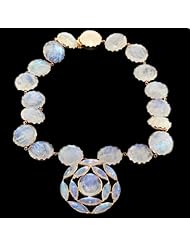 Moonstone Choker 18kt Yellow Gold Necklace Wedding Jewelry