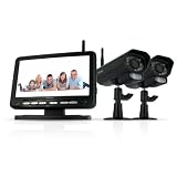 Defender Digital Wireless DVR Security System with 7 Inch LCD Monitor, SD Card Recording and 2 Long Range Night Vision Cameras