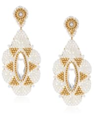 Miguel Ases Opalite and Hydro-Quartz Detailed Drop Earrings