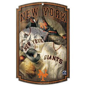 San Francisco Giants Wood Sign w/ Throwback New York Jersey Graphics Antique