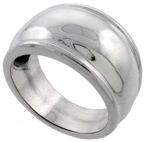 Sterling Silver Dome Ring Band (Available in Sizes 6 to 13)