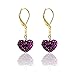 Young Girls Jewelry: Fashion Jewelry for Girls, 14K Gold Plated Heart Leverback Earrings - Teal Dangle Earrings for Kids