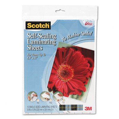 Scotch - Self-Sealing Laminating Sheets, 9.6 mils, 8-1/2 x 11, 10/Pk