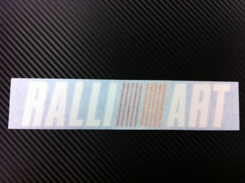 1 X RalliArt Racing Decal Sticker (New) White with Orange and Red Size 8''x 1.7''
