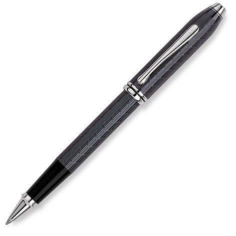 Childrens Toyshop  Health & Personal Care : Cross Townsend Titanium Chevron Engraved Rollerball Pen Trim Rhodium Ref AT00453