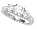 14K White Gold 1.20ctw. Three-Stone Diamond Ring with Sidestones - (I-J;I1-I2)