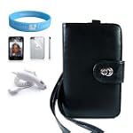 Car Charger for ipod touch 16GB 32GB 64GB + Black Wallet Carrying case for itouch 2g and 3g + Screen Protector + Wristband