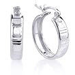 Sterling Silver Fluted Hoop Earrings