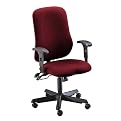 Ortho Series Contoured Support Chair with Adjustable Arms - Burgundy/ Black