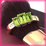 14K 1.40 CTW Emerald Shaped Peridot & Diamond Ring