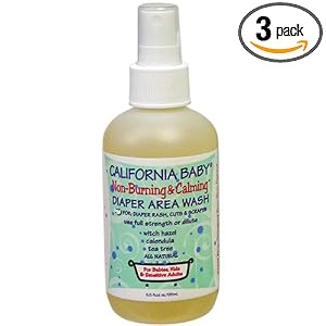 California Baby Diaper Area Wash - Non-Burning & Calming, 6.5 oz (Pack of 3)
