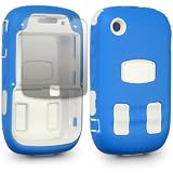 CASE FOR BLACKBERRY 8520: BLUE/WHITE, W/LCD GUARD