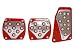 OTTO Racing Red Rim Aluminum Inner Plates 3pc Manual Racing Pedals
