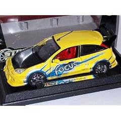 FORD FOCUS TUNING GELB YELLOW 1. GENERATION 1/24 BBURAGO BURAGO MODELLAUTO MODELL AUTO