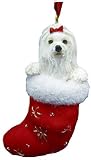 Santa's Little Pals Maltese Christmas Ornament