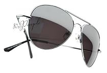 Elite Metal Aviator Sunglasses with Mirror Lens - 1375