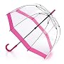 Fulton Birdcage Clear Dome Pink Umbrella