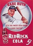 Babe Ruth Red Rock Cola Tin Sign